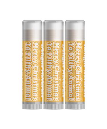 Delight Naturals Delightfully Rude Merry Christmas Ya Filthy Animal Christmas Lip Balm - Set of Three