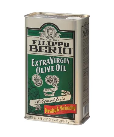 Filippo Berio Extra Virgin Olive Oil 101.4oz Tin - 1 Pack, First Cold Pressed EVOO - Buy Online on GoSupps.com