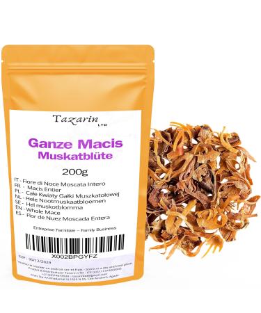 Tazarin LTD 200g Whole Mace - Whole Nutmeg Flowers - Mace All Spices - Intense Aroma and Flavor - 100% Natural Pure and Additive-Free | TazarinLtd