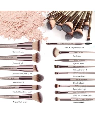 Zoreya Premium Makeup Brush Set - 15 Piece Collection for Foundation, Blush, and Eye Shadows (Cruelty-Free) - Buy Online on GoSupps.com