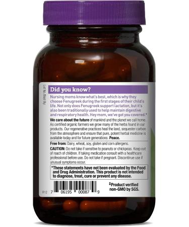 Organic Fenugreek Herbal Supplement - 90 Count by Oregon's Wild Harvest - Buy Online on GoSupps.com