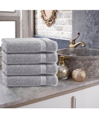 Class Home Collection Terry Guest Towels - 100% Cotton Pack of 4 30x50 cm Silver - Premium Quality for Elegant Hospitality - Buy Online on GoSupps.com