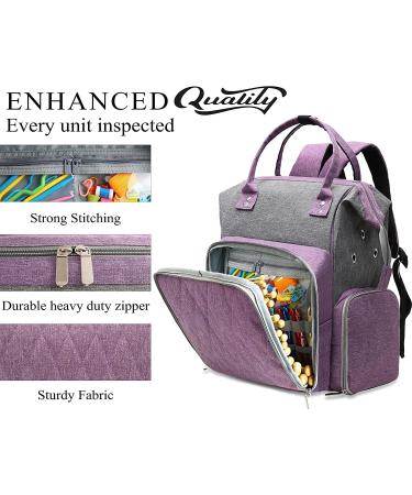 QZLKNIT Knitting Bag Backpack - Large Yarn Storage Organizer in Purple - Buy Online on GoSupps.com