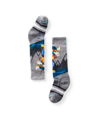 Smartwool Kids Full Cushion Mountain Moose Pattern OTC Socks Outdoor Socks M light gray