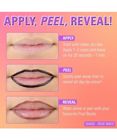 Revolution Lip Shift Ink Peel Off Lip Liner Stain Liner l vres longue tenue fini mat Vegan Rose Inked 1.8 ml 1.8 ml (Lot de 1) Rose Inked - Buy Online on GoSupps.com