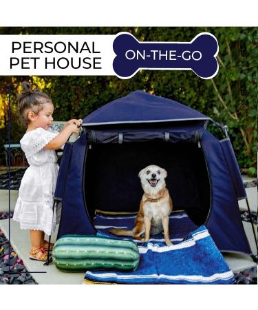 POP 'N GO Pet Playpen - Portable 39 x 33 Dog & Cat Tent Navy | Indoor/Outdoor Pen for Small, Medium, Large Pets - Buy Online on GoSupps.com