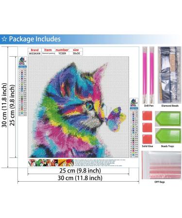 MISSIKAIN Diamond Painting Cat Butterfly  DIY 5D Animal Diamond Art Painting Kits for Adults Kids Beginners  12x12 inch  Ideal Gifts for Family and Friends C01 - CAT BUTTERFLY - Buy Online on GoSupps.com