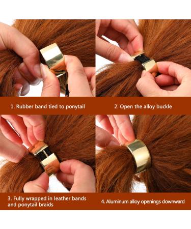 Metal Circle Hair Cuff Set - 3 Styles (Gold) | Elastic Hair Bands for Women & Girls - Buy Online on GoSupps.com