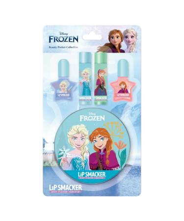 Lip Smacker Frozen Beauty Pocket Collection, 4-Piece Frozen Kit for Kids Including Lip Balms and Nail Polish, in a Cute Anna and Elsa Makeup Box