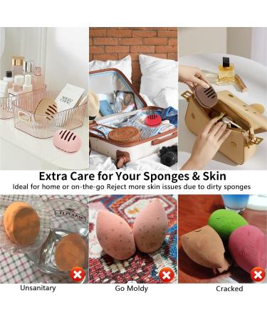Fauxomor Makeup Sponge Holder - 2 Pieces | Breathable Silicone Beauty Blender Travel Bag | Sustainable Portable Cosmetics Tools | Fits All Makeup Sponge Sizes | Pink & Khaki 2-Pack - Buy Online on GoSupps.com