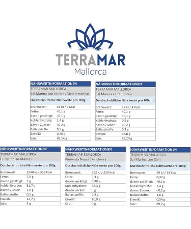  TERRAMAR MALLORCA TERRAMAR MALLORCA 2 x 6 Gourmet Sea Salt and Spices Silver Edition Sal Marina - The Perfect Gift (2 x 122g) - Buy Online on GoSupps.com