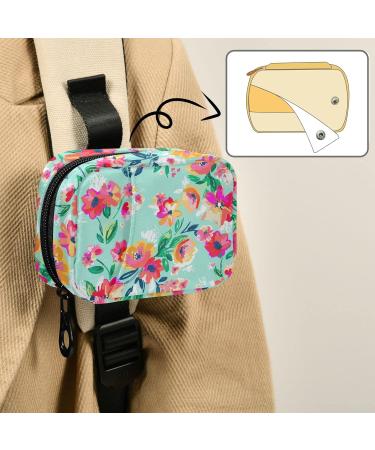 Naanle Watercolor Spring Flowers Pill Box | 7-Day Travel Pill Organizer with Zipper | Portable Compact Case for Supplements & Vitamins - Buy Online on GoSupps.com