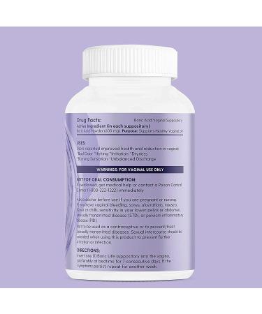 Boric Acid Suppositories in Vegetable Capsules by Peachlife - USA Made for Vaginal pH Balance - Buy Online on GoSupps.com