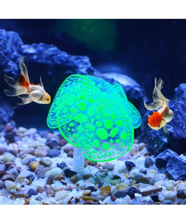 Buy VOCOSTE Silicone Glowing Aquarium Coral with Suction Cup - Lifelike Green Underwater Decor for Fish Tanks - Buy Online on GoSupps.com