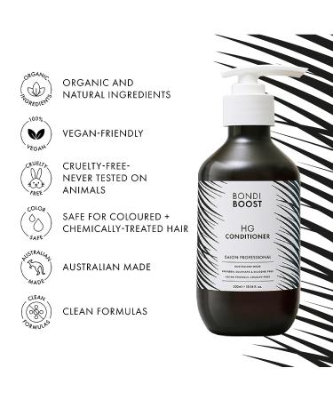 BondiBoost HG Conditioner 10.14 fl oz - Promotes Healthy Scalp & Follicles - Reduce Split Ends - Thicker, Fuller Hair for Women & Men - Vegan & Cruelty-Free - Australian Made - Buy Online on GoSupps.com