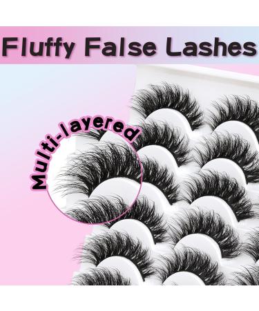 Shop Losha Lashes: 14 Pairs Fluffy Vegan Cat Eye False Eyelashes - Soft Handmade Lash Extensions (P01) for Bright Eyes - Buy Online on GoSupps.com