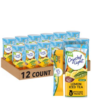 Crystal Light Sugar-Free Decaffeinated Lemon Iced Tea Naturally Flavored Powdered Drink Mix, 6 Count (Pack of 12) Sugar-Free Decaffeinated Lemon Iced Tea 6 Count (Pack of 12)