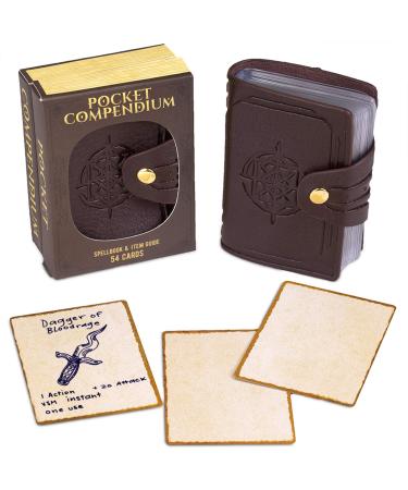 Pocket Compendium: Tome of Recollection - Customizable RPG Item, Spellbook, & Reference Card Holder - Tabletop Fantasy Game Beginner Accessory - Includes 54 Custom Poker-Size Player Cards
