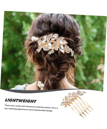 DOITOOL small willow leaves hair girl small bridal hair comb Miss Japanese and Korean wedding bridal hair comb headpiece for bride gold headpiece hair accessories Clip - Buy Online on GoSupps.com