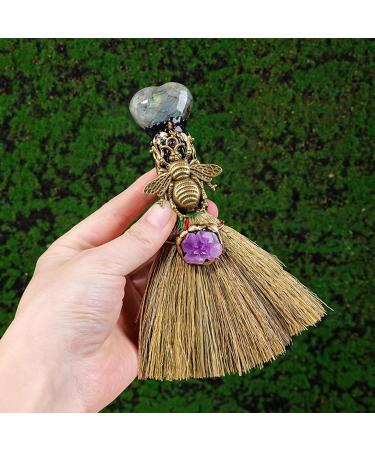 Broom Pendant Halloween Decorations Miniature Wicca Brush Cute Car Pendant Handmade Crystal Wand Points Broom Miniature Home Decor for Halloween Decoration Rowces - Buy Online on GoSupps.com