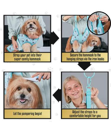 Verstive Heavy Duty Dog Grooming Hammock - Nail Trimming & Washing Holder with Hook and Loop Fastener Dog Harness - Secure & Comfortable Medium - Buy Online on GoSupps.com