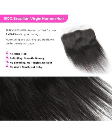 BERRYS FASHION 13x4 HD Lace Frontal Only Straight 100% Brazilian Virgin Human Hair for Black Women Ear to Ear Lace Frontal Closure Pre Plucked Hairline with Baby Hair Free Part 16 inch 13x4-hd-straight 16 inch - Buy Online on GoSupps.com