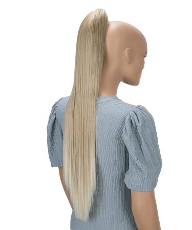 CAISHA 28" Extra Long Straight Ponytail Hairpiece Heat-resistant Synthetic Fibres Lightblond Mix H162 lightblond mix #26T613A H162