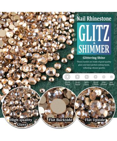 Multi Shapes 3D Champagne Glass Nail Art Rhinestones Kit - Crystal Gemstone Charms for DIY Manicure & Craft - Buy Online on GoSupps.com