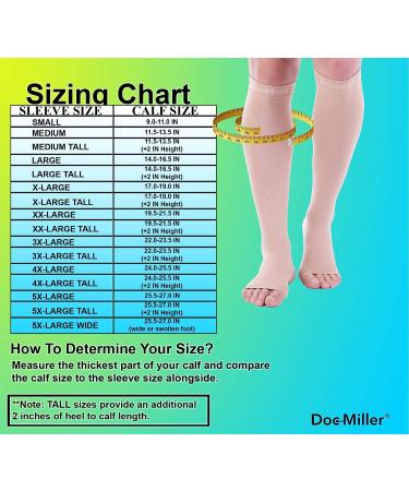 Doc Miller Open Toe Compression Socks 20-30mmHg Support for Circulation, Recovery, Shin Splints, Varicose Veins - Large Size - Buy Online on GoSupps.com