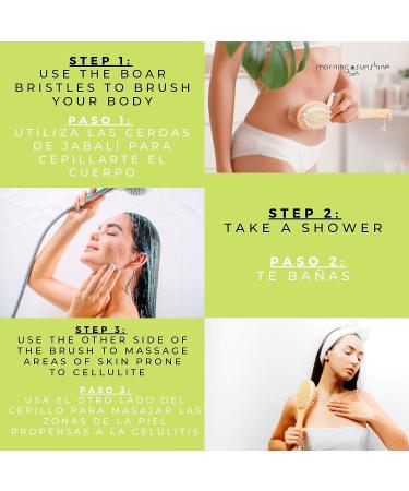 Dry Brushing Body Brush with Boar Bristles - Anti Cellulite Treatment & Skin Smoother for Thighs, Buttocks & Back - Long Handled Massager for Lymphatic Drainage - Buy Online on GoSupps.com