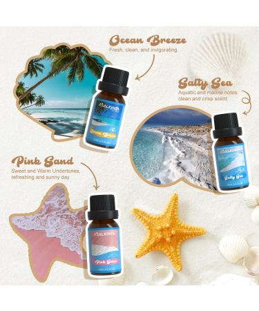 Summer Essential Oils Set - Aromatherapy Surf & Sand Fragrance Oils Gift Set (6x10 ml) for Diffusers & Humidifiers - Sea Breeze Salty Sea Pink Sand Coconut Island Life Pina Colada - Buy Online on GoSupps.com