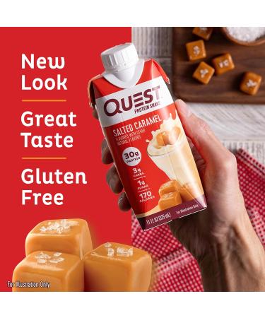 Quest Nutrition Ready to Drink Salted Caramel Protein Shake High Protein & Protein Chips Variety Pack (BBQ Cheddar & Sour Cream Sour Cream & Onion) High Protein Low Carb 1.1 Ounce (Pack of 12) - Buy Online on GoSupps.com