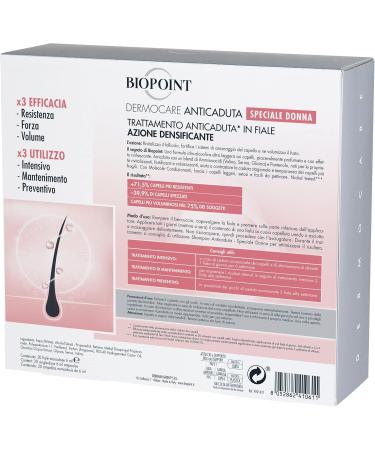 Biopoint Dermocare Anti-hair loss - Anti-hair loss vials for women 20 ampoules of 6 ml with densifying action for sensitive skin and brittle hair 20-day intensive protocol - Buy Online on GoSupps.com