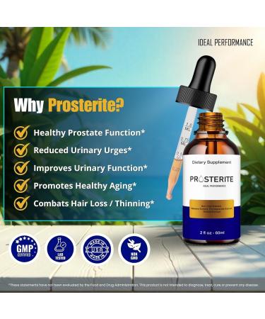 Prosterite Prostate Drops - All Natural Prostate Health Supplement Drops Prosterite Liquid Formula for Urinary and Prostate Care Prostate Relief Supplement for Daily Wellness Reviews (1 Pack) - Buy Online on GoSupps.com