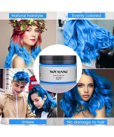 Hair Colour Wax 120g Temporary Coloured Hair Paint Wax Easy Washable Colour Change Hair Dye for Kids Women Men(Blue) - Buy Online on GoSupps.com