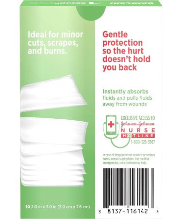 Band-Aid Medium Non-Stick Pads - 10 Count, 2x3 Adhesive Bandages - Buy Online on GoSupps.com
