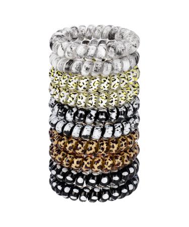 Jesslab Spiral Hair tie 10 pieces of traceless telephone cable hair tie plastic coil hair tongue ponytail holder no-damage hair accessories for girls women women color sorted (#16) - Buy Online on GoSupps.com
