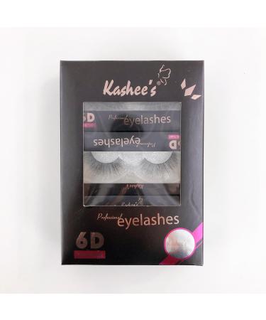 Kashee's Eyelashes 6 Pairs in One Adhesive Included Black