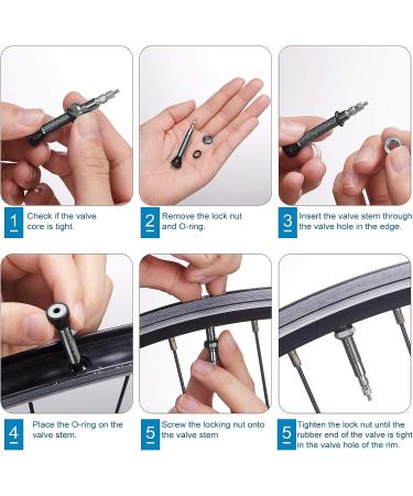 Hestya 9-Piece Presta Valve Stem Kit with 40mm Tubeless Valve + Core Remover Tool - Black - Buy Online on GoSupps.com
