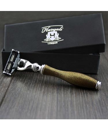 Haryali London Razor Handmade Antique Black / Gold