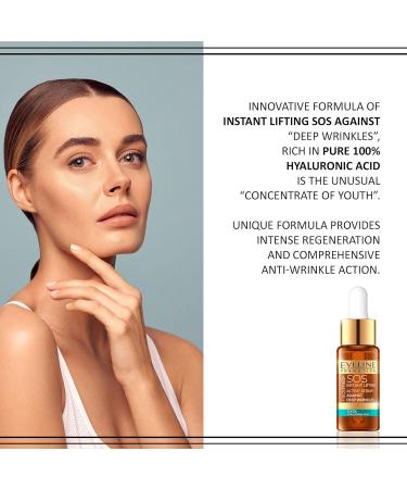 Eveline Cosmetics Active Face Serum against Deep Wrinkles and Fine Lines | 18 ML | Anti Wrinkle Face Lift Cream | 100% Hyaluronic Acid | Smooth Moisturised Skin | Face Serum for All Skin Types - Buy Online on GoSupps.com