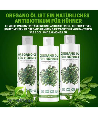 DKT-Natura Oregano Oil 500ml | 80% Carvacrol | High Dose for Chickens | Supports Digestion & Intestinal Flora | Aids in Parasite Control | Supplement for Chickens Pigeons Quail - Buy Online on GoSupps.com