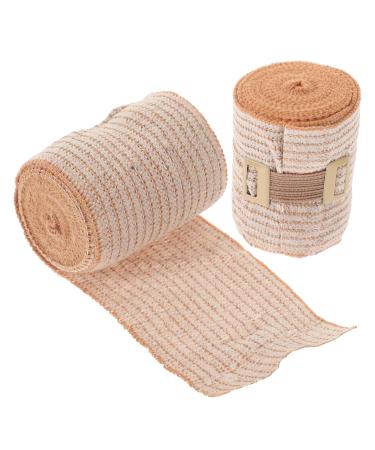 Hemoton 4 Rolls Sports Knee Wrap Leg Wraps Self Adhering Wrap Finger Sports Wrap Gauze Tape Tensor Elasticity Wrapping Tape Aluminum Buckle