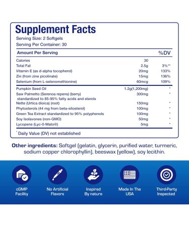 Prostana Prostate Health Supplement for Men - Clinical Formula Herbal Complex with Beta Sitosterol Saw Palmetto and Pumpkin Seed Oil for Prostate Support - Non-GMO & Made in The USA - 1 Month Supply - Buy Online on GoSupps.com