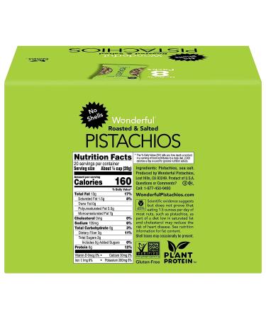Wonderful Pistachios No Shells 2.5 Ounce Bag - Roasted & Salted Nuts, Pack of 8 - Buy Online on GoSupps.com