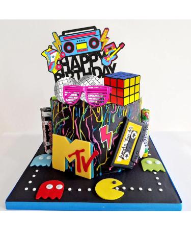 20 PCS 80s 90s Cake Toppers Retro Hip Hop Cake Decorations for Born in the 80's 90 s Decade Throwback Party Decorations Supplies (style 1) - Buy Online on GoSupps.com