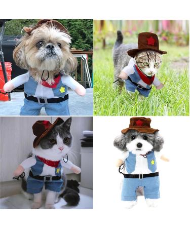 Cat Clothes Cat Halloween Costume Cute Puppy Dog Cat Cosplay Funny Cloths Dress Up Cowboy Outfit Pet Halloween Costume Cowboy Dog Costume Halloween Cat Costume(Cowboy L) - Buy Online on GoSupps.com