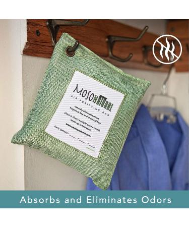 MOSO NATURAL Air Purifying Bag 200g (3 Pack) - Scent-Free Odor Eliminator for Cars, Closets, Bathrooms & Pet Areas - Premium Bamboo Charcoal Absorber (Green) - Buy Online on GoSupps.com