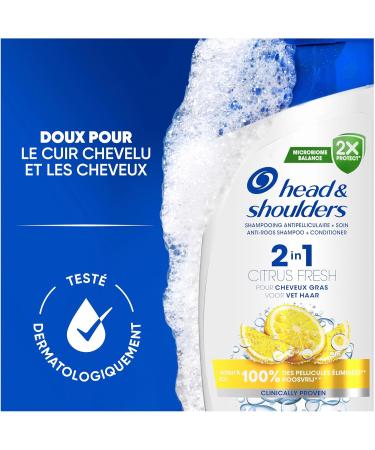 Head and Shoulders Citrus Fresh 2 in 1 Anti-Dandruff Shampoo Oily Hair 12x300ml Up to 100% Dandruff Removal Clinically Proven Daily Use Refreshing Lemon Scent - Buy Online on GoSupps.com