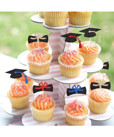 POFIBO 28 Pieces Graduation Cake Toppers Graduation Cake Toppers Cupcake Toppers Graduation Gadget Decorations - Buy Online on GoSupps.com
